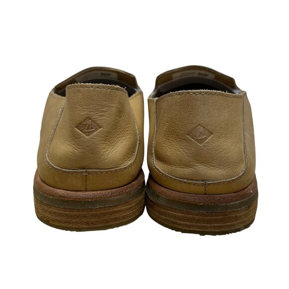 Sperry Women’s Tan Leather Embossed Anchor Design Casual Slip-On Loafers Size 10 - Picture 7 of 8